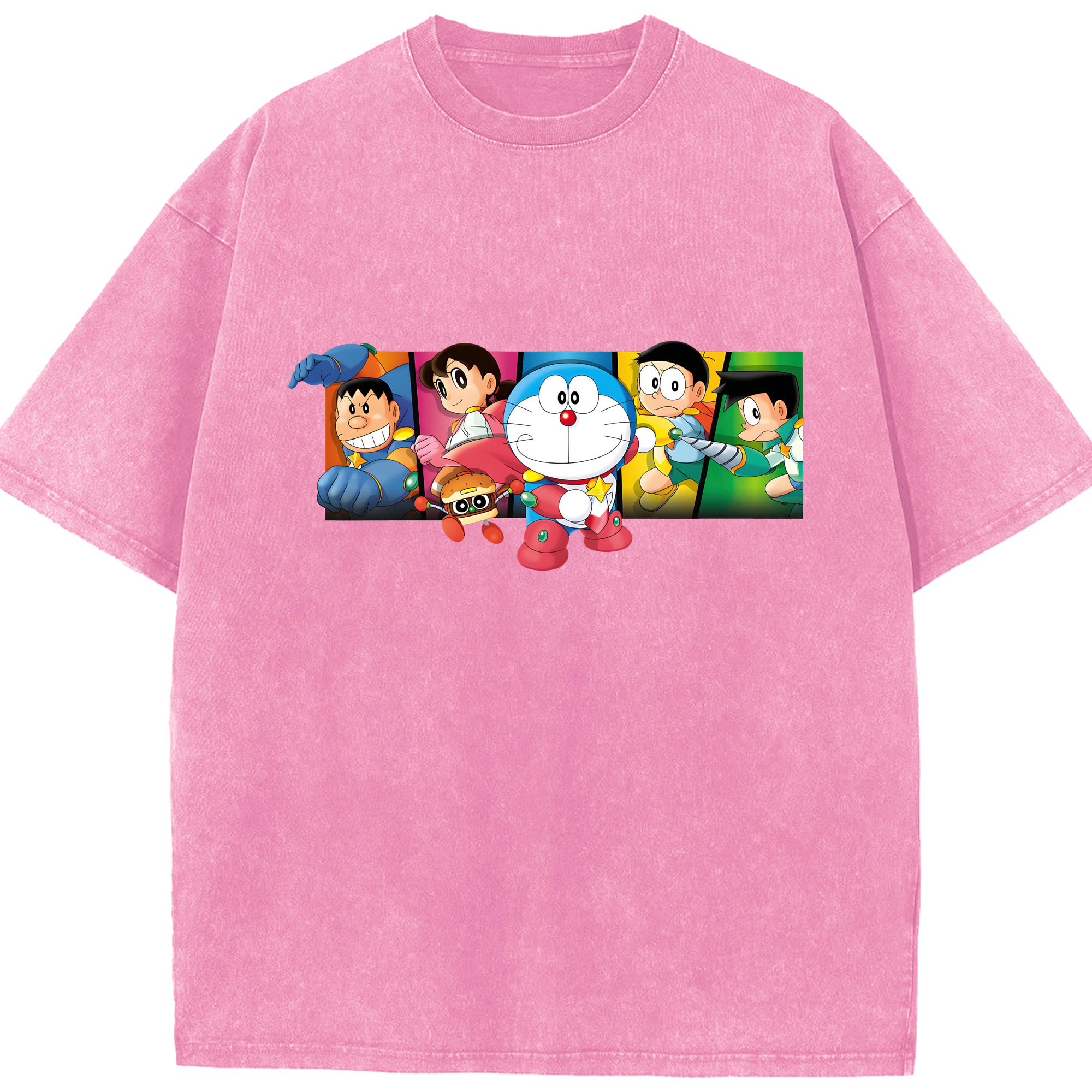 （画像用） ドラえもん Doraemon 綿100% ヴィンテージ風 半袖Tシャツ（フロントプリント）